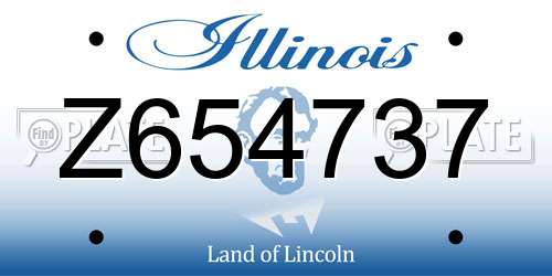 Z654737 Illinois License Plate