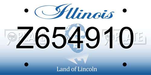 Z654910 Illinois License Plate