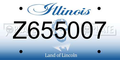 Z655007 Illinois License Plate
