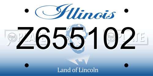 Z655102 Illinois License Plate