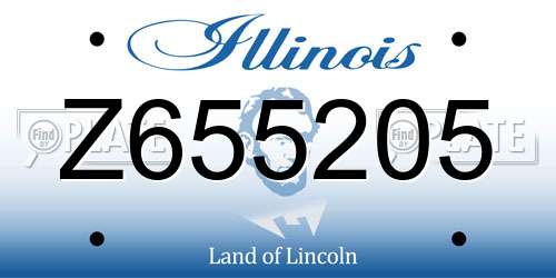 Z655205 Illinois License Plate