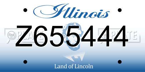 Z655444 Illinois License Plate