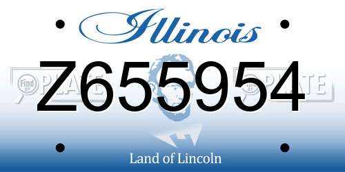 Z655954 Illinois License Plate