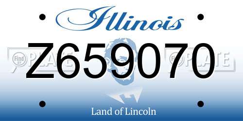 Z659070 Illinois License Plate