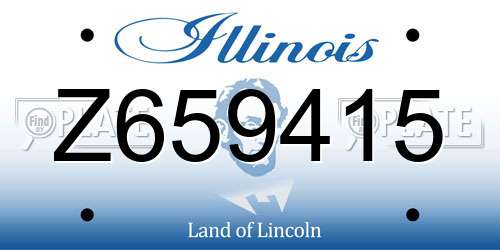 Z659415 Illinois License Plate