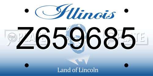 Z659685 Illinois License Plate