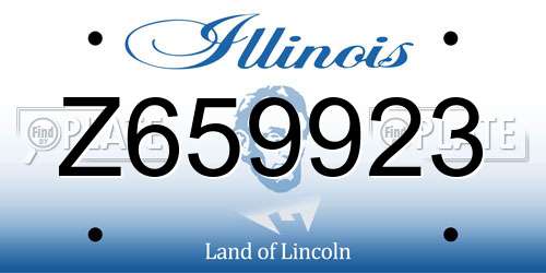 Z659923 Illinois License Plate