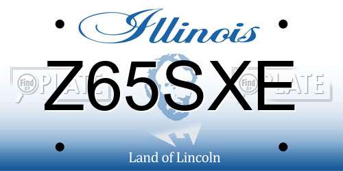Z65SXE Illinois License Plate