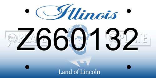 Z660132 Illinois License Plate