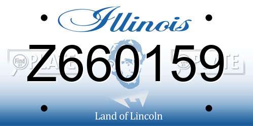 Z660159 Illinois License Plate