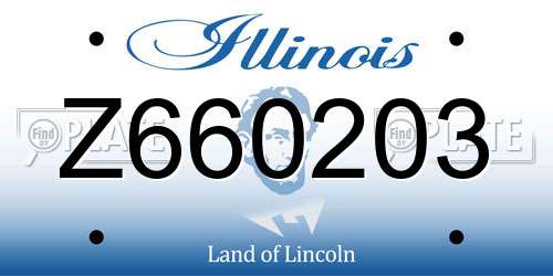 Z660203 Illinois License Plate