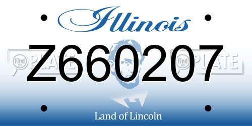 Z660207 Illinois License Plate