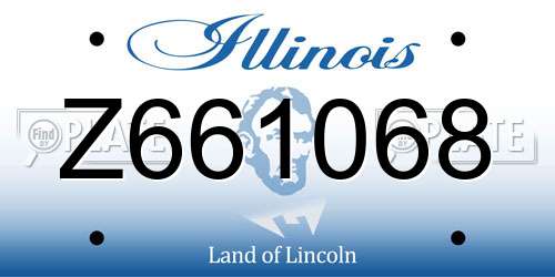 Z661068 Illinois License Plate