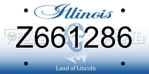 Z661286 Illinois License Plate