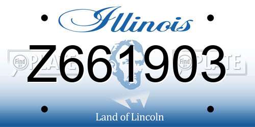 Z661903 Illinois License Plate