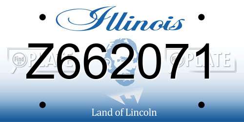 Z662071 Illinois License Plate