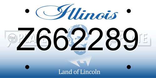 Z662289 Illinois License Plate