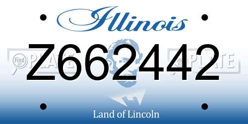 Z662442 Illinois License Plate