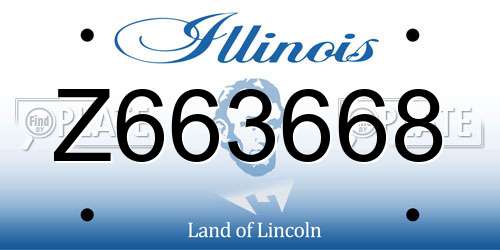 Z663668 Illinois License Plate