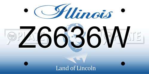 Z6636W Illinois License Plate