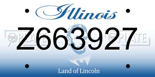 Z663927 Illinois License Plate