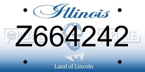 Z664242 Illinois License Plate