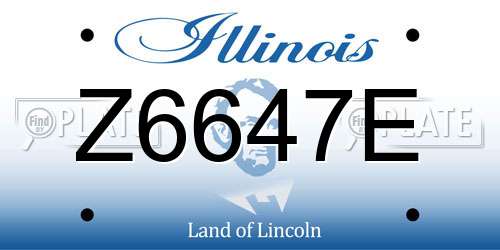 Z6647E Illinois License Plate