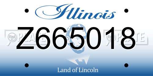 Z665018 Illinois License Plate