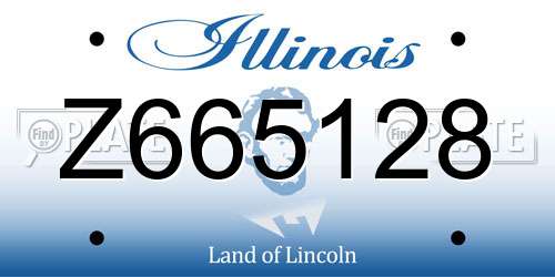 Z665128 Illinois License Plate