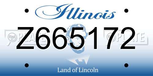 Z665172 Illinois License Plate