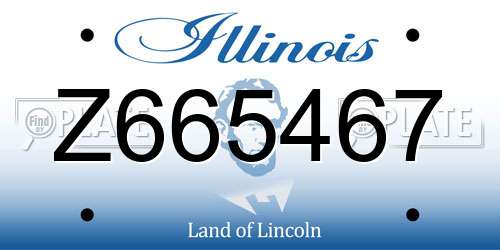 Z665467 Illinois License Plate