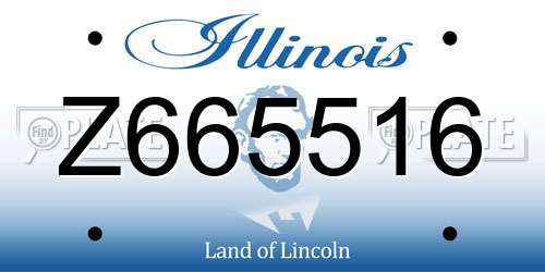 Z665516 Illinois License Plate