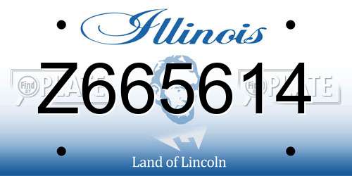 Z665614 Illinois License Plate