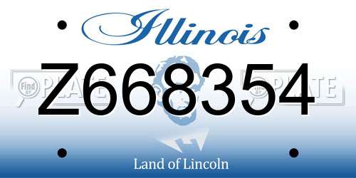 Z668354 Illinois License Plate