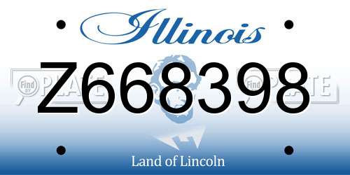 Z668398 Illinois License Plate