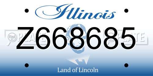 Z668685 Illinois License Plate