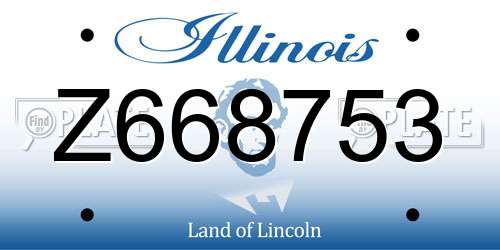 Z668753 Illinois License Plate