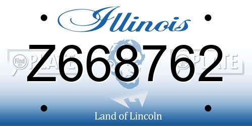 Z668762 Illinois License Plate