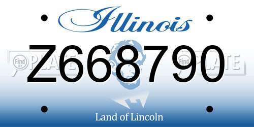 Z668790 Illinois License Plate
