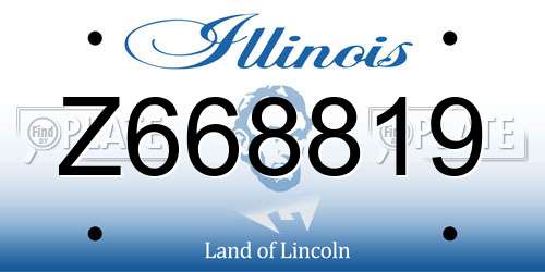 Z668819 Illinois License Plate