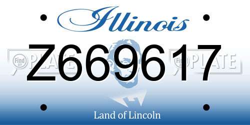 Z669617 Illinois License Plate