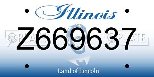 Z669637 Illinois License Plate