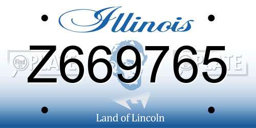 Z669765 Illinois License Plate