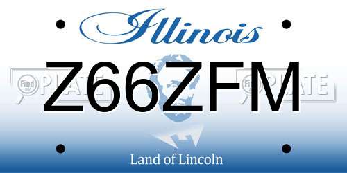 Z66ZFM Illinois License Plate
