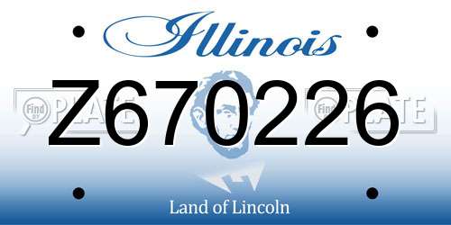 Z670226 Illinois License Plate