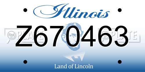 Z670463 Illinois License Plate