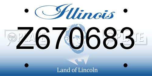 Z670683 Illinois License Plate