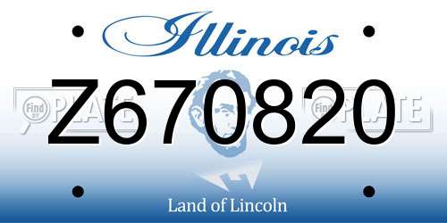 Z670820 Illinois License Plate