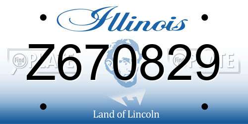 Z670829 Illinois License Plate