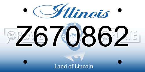 Z670862 Illinois License Plate
